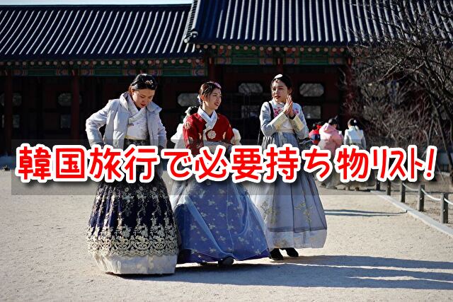 韓国旅行　必要　持ち物　女子　リスト　変圧器　変換プラグ　書類