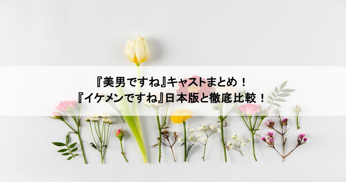 『美男ですね』キャストまとめ!『イケメンですね』日本版と徹底比較!