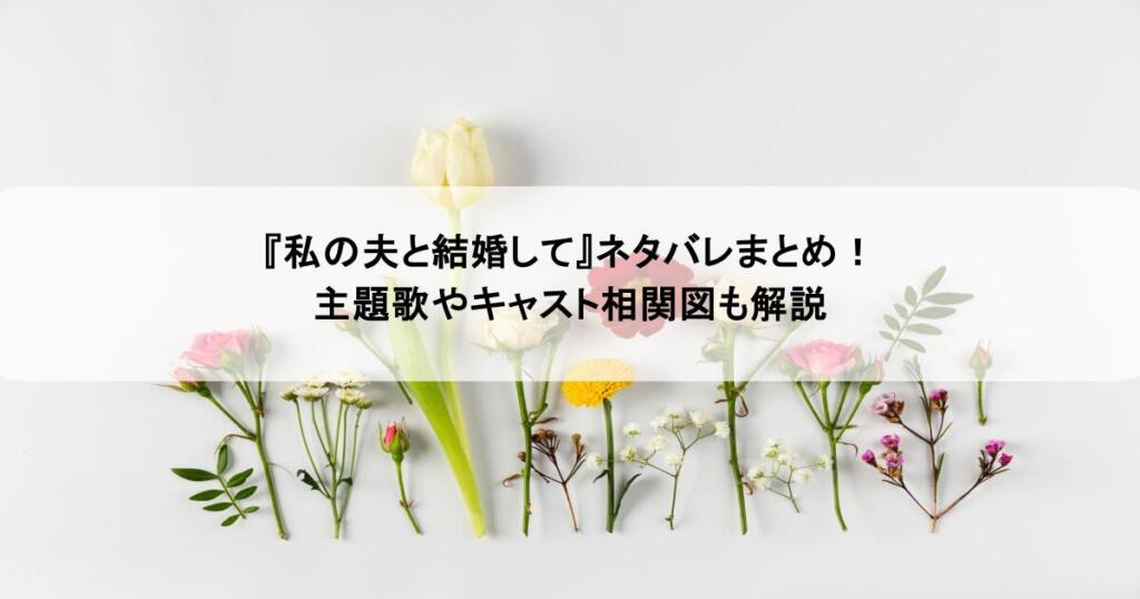 『私の夫と結婚して』ネタバレまとめ!主題歌やキャスト相関図も解説