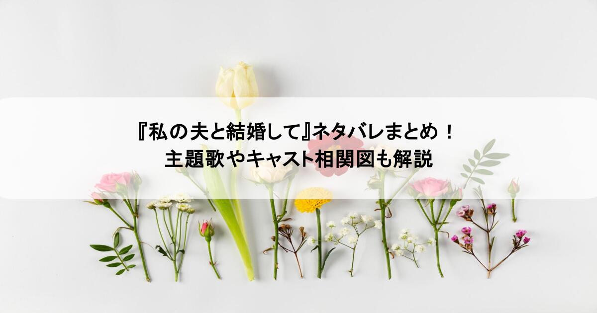 『私の夫と結婚して』ネタバレまとめ！主題歌やキャスト相関図も解説