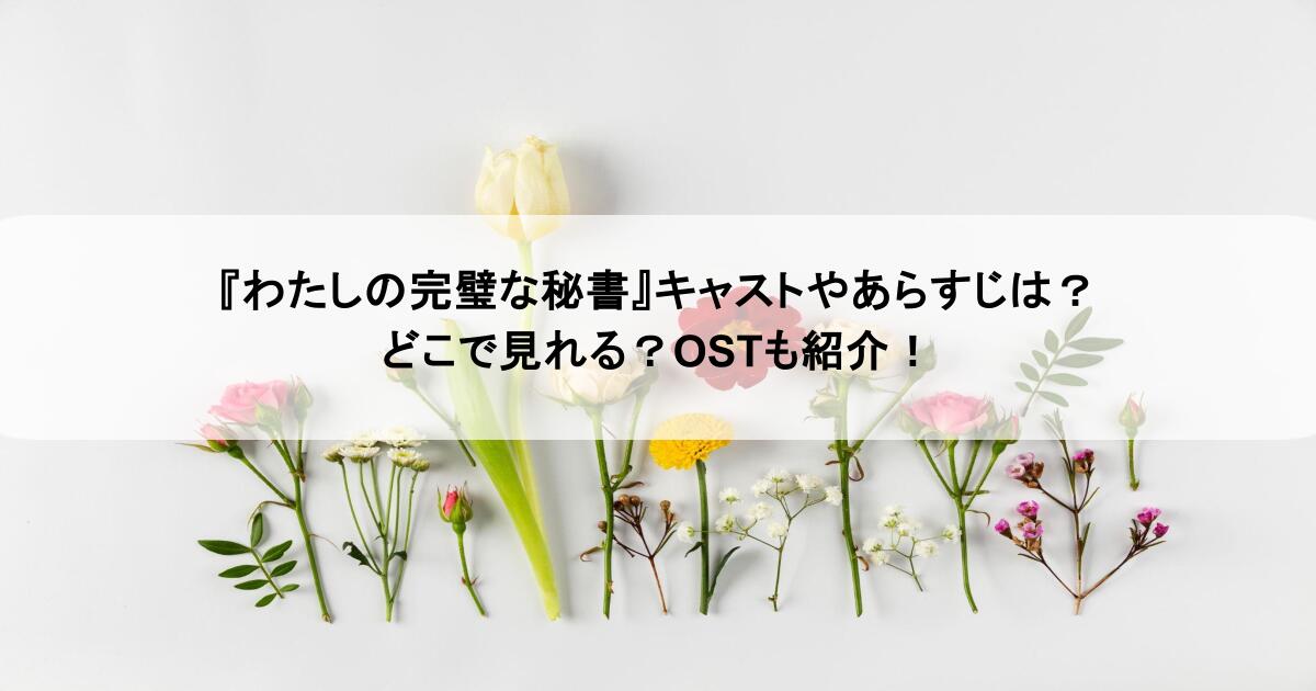『わたしの完璧な秘書』キャストやあらすじは？どこで見れる？OSTも紹介！
